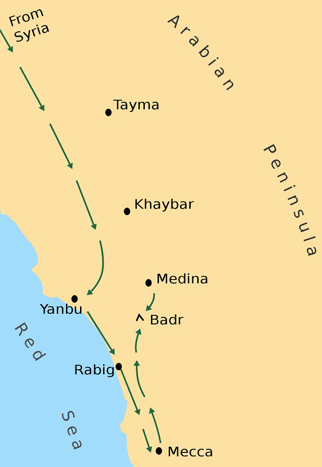 The Battle of Badr Map